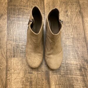 Tan Suede Wedge Boots